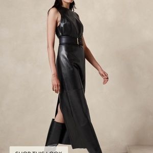 Ines Leather Maxi Dress Size XS